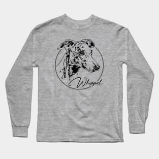 Funny Proud Whippet dog portrait sighthound mom Long Sleeve T-Shirt